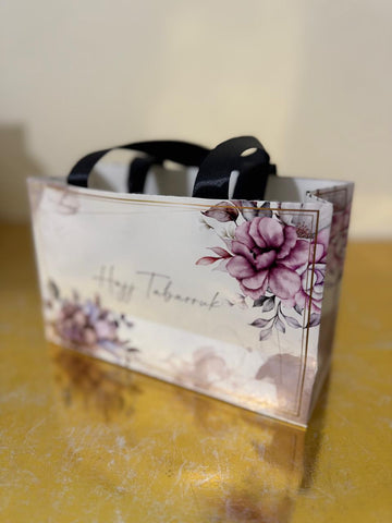 Medium Handle Bag (Purple Floral) - Umrah / Hajj Tabarruk Packaging