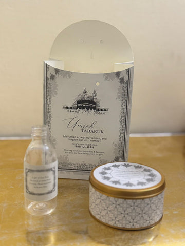 Medium Set (Goodie Bag Style - Gray Scale)- Umrah / Hajj Tabarruk Packaging