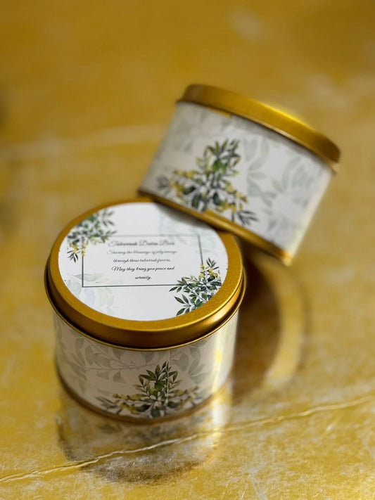 Tin Box Green Floral - Umrah/Hajj Tabarruk (125g)