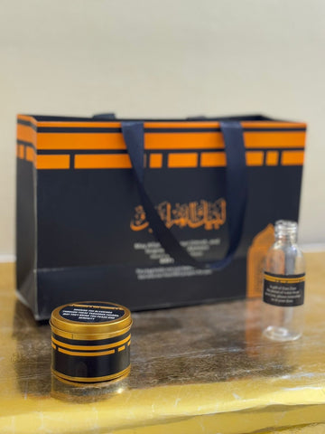 Large Black Set (with small Tin Box 125g) - Umrah / Hajj Tabarruk Packaging