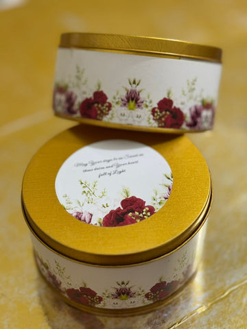 Tin Box (Red Floral) Umrah/Hajj Tabarruk Packaging - Tin Box 250g