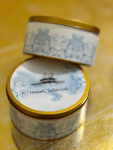 Tin Box (Blue) Umrah/Hajj Tabarruk Packaging - Tin Box 250g