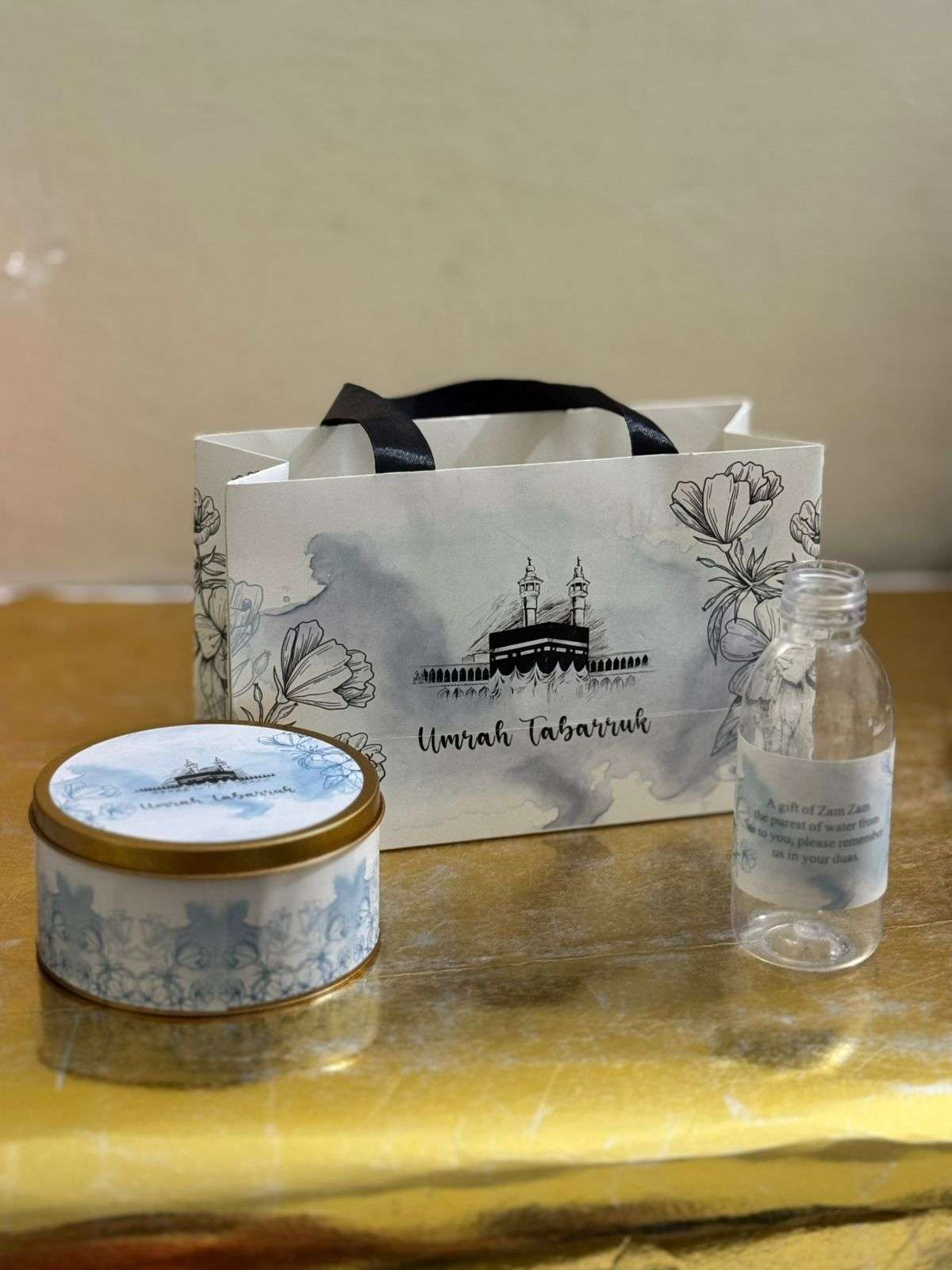 Medium Set (Hand Bag Style-Blue) - Umrah / Hajj Tabarruk Packaging