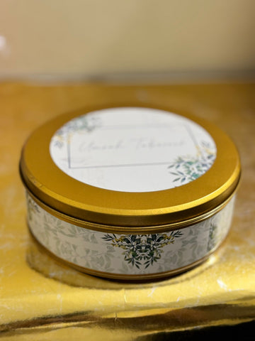 1 Kg Tin Box (Green Floral) - Umrah / Hajj Tabarruk