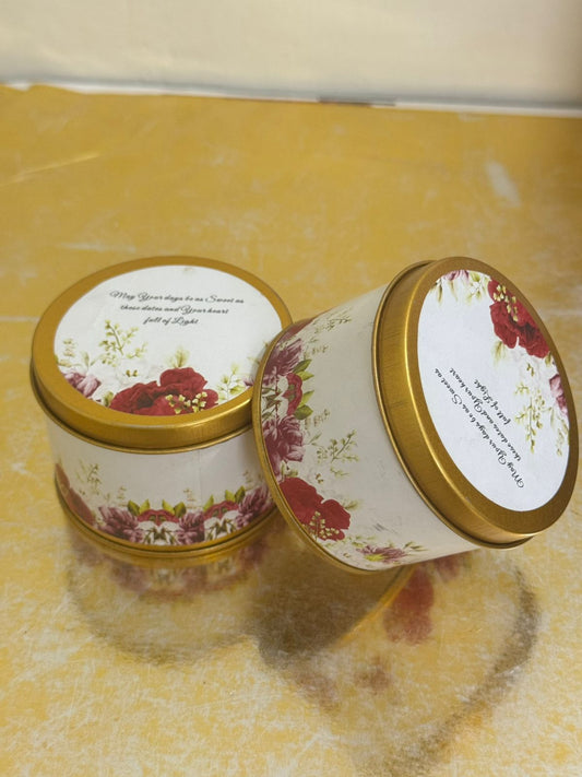 Tin Box Red Floral -Umrah/Hajj Tabarruk (125g)