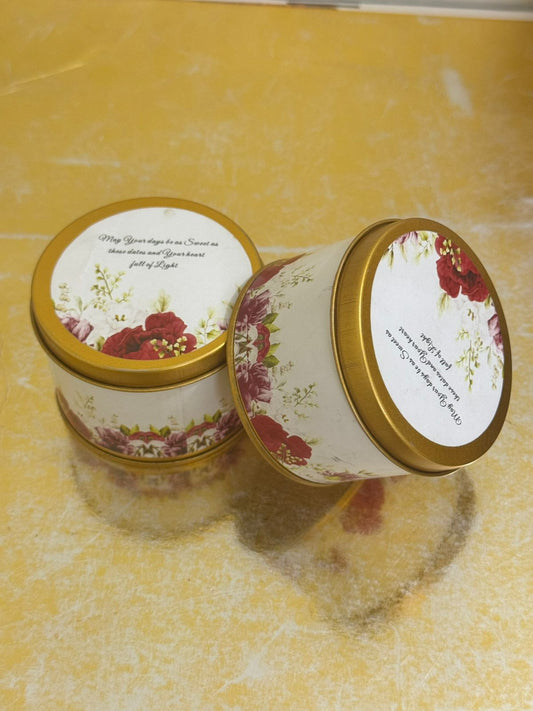 Tin Box Red Floral -Umrah/Hajj Tabarruk (125g)
