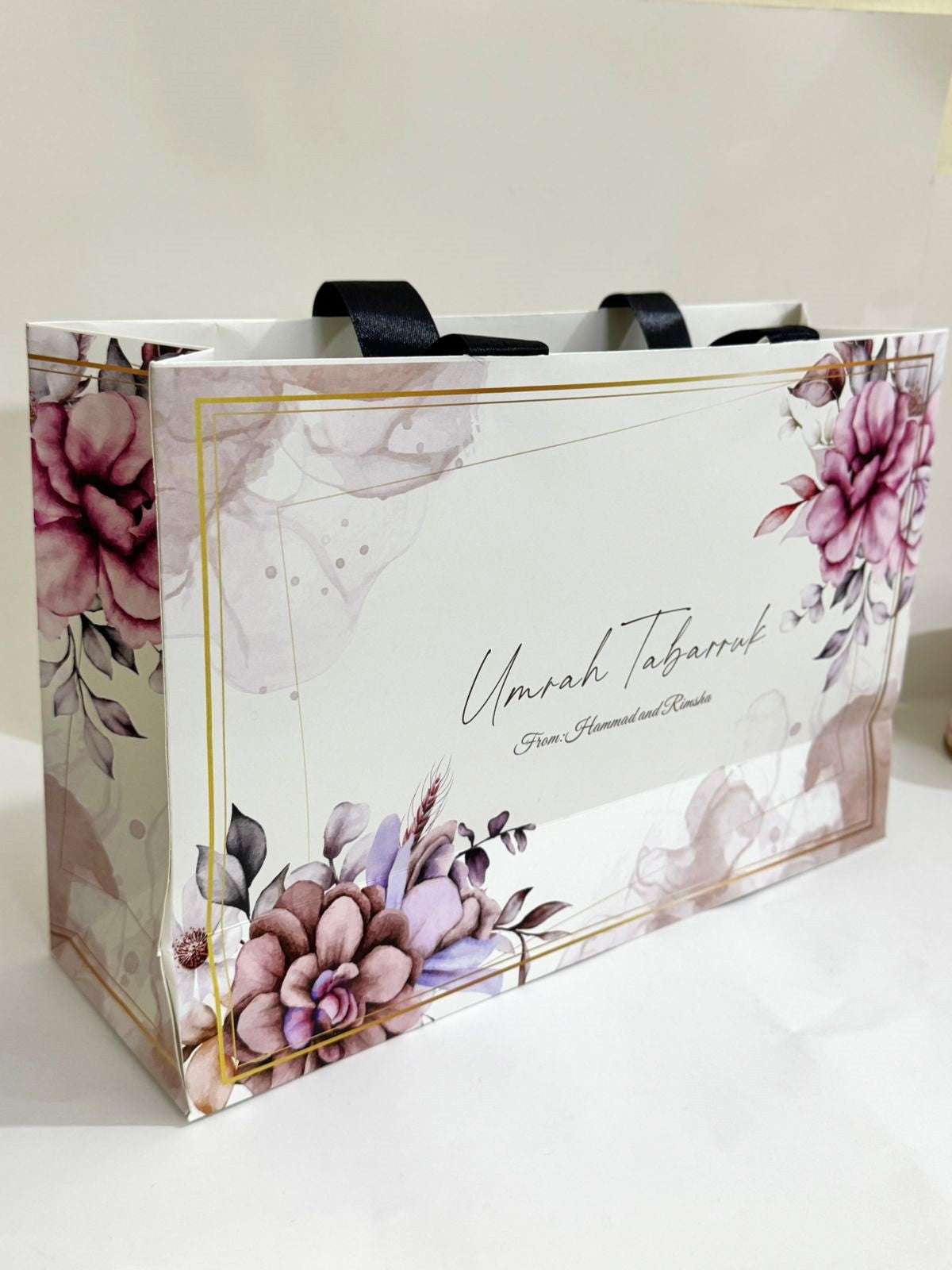 Large Bag (Floral Purple) Umrah / Hajj Tabarruk Packaging
