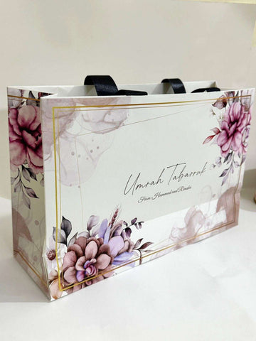 Large Bag (Floral Purple) Umrah / Hajj Tabarruk Packaging
