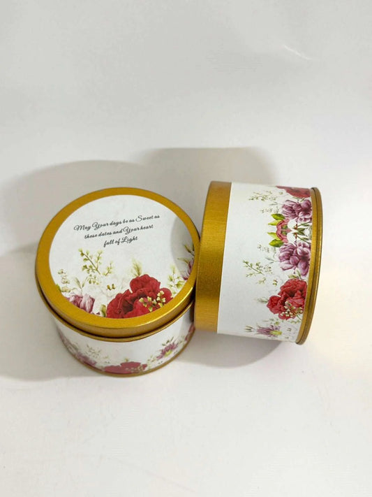 Tin Box Red Floral - Umrah/Hajj Tabarruk (125g)