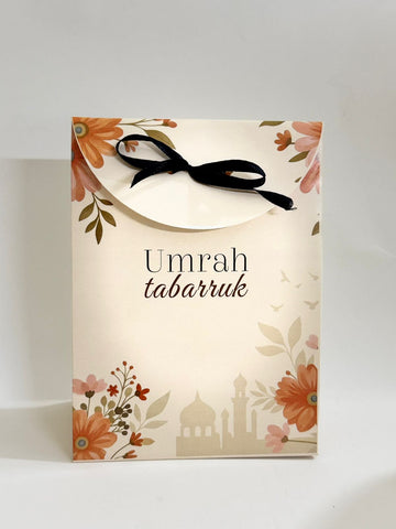 Goodie Bag (Peach Floral) for Umrah/Hajj Tabarruk Packaging