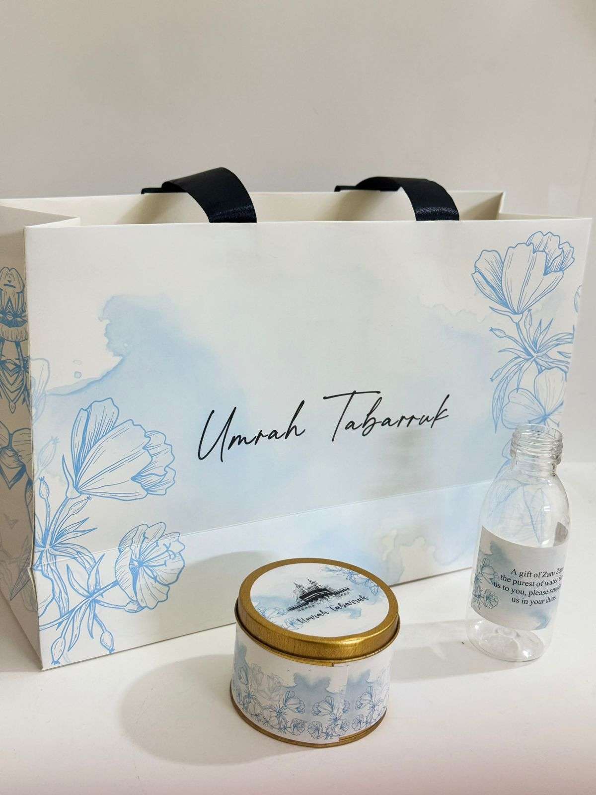 Large Blue Set (with small Tin Box) - Umrah / Hajj Tabarruk Packaging