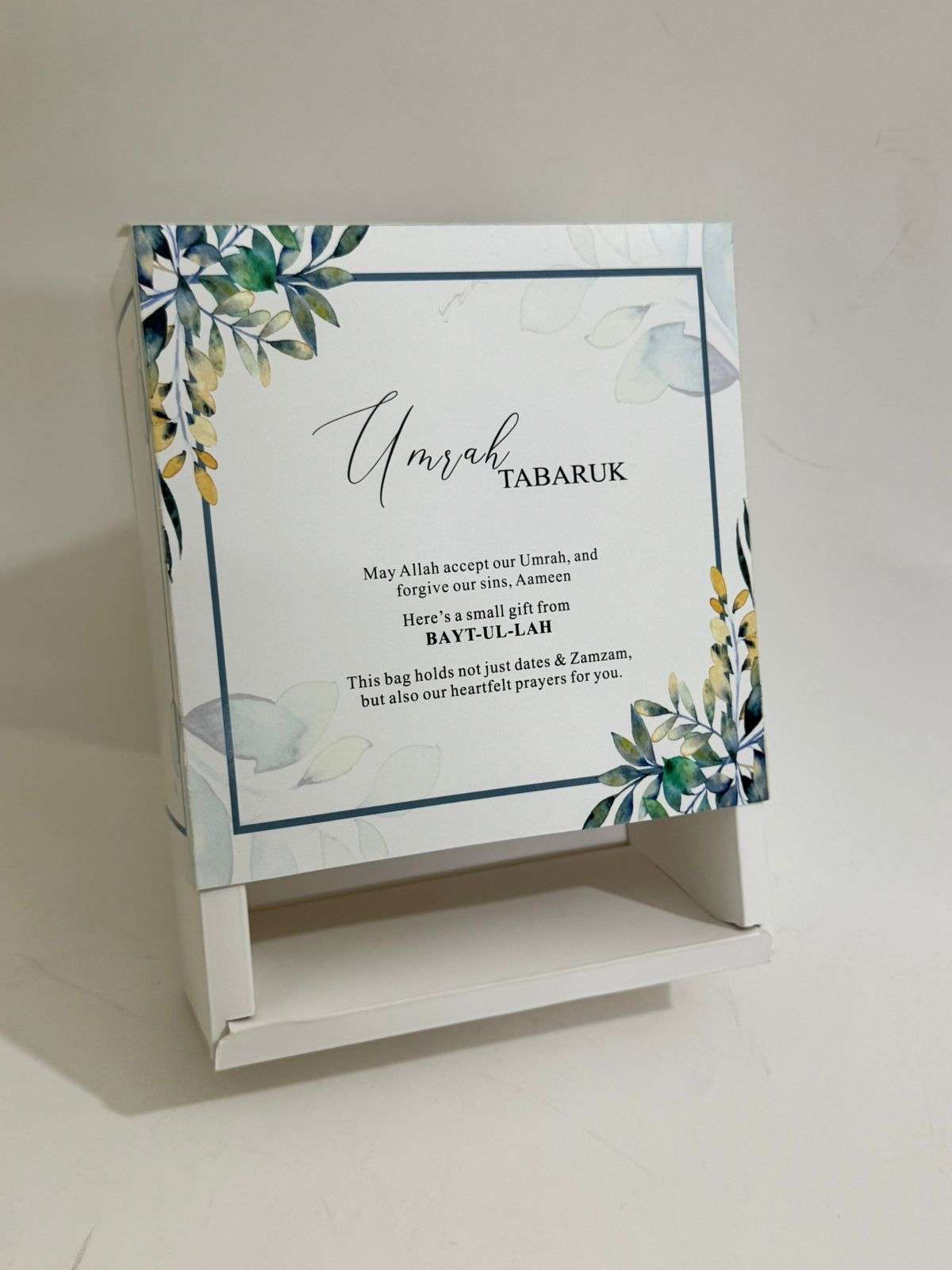 Card Box Green Floral - Umrah/Hajj Tabarruk Packaging