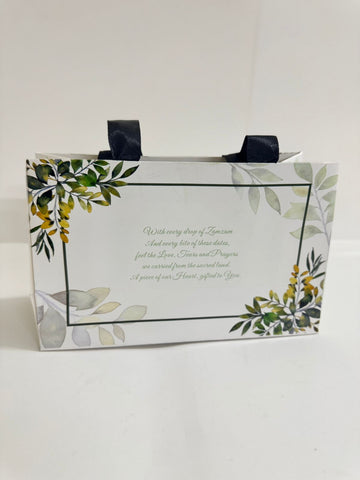 Medium Handle Bag ( Green Floral ) - Umrah / Hajj Tabarruk Packaging