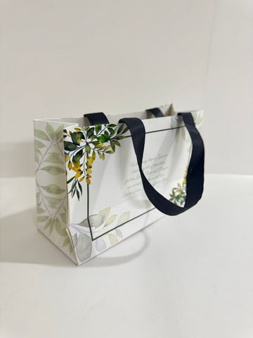 Medium Handle Bag ( Green Floral ) - Umrah / Hajj Tabarruk Packaging