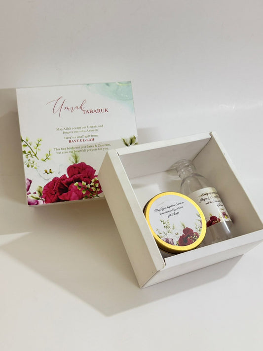 Small Card Box Set (Red Floral) - Umrah / Hajj Tabarruk Packaging