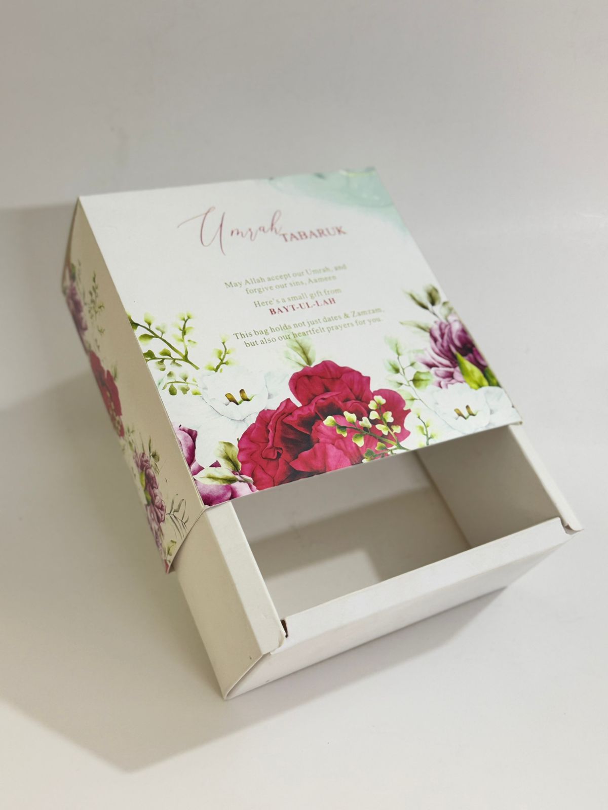 Card Box Red Floral - Umrah/Hajj Tabarruk Packaging