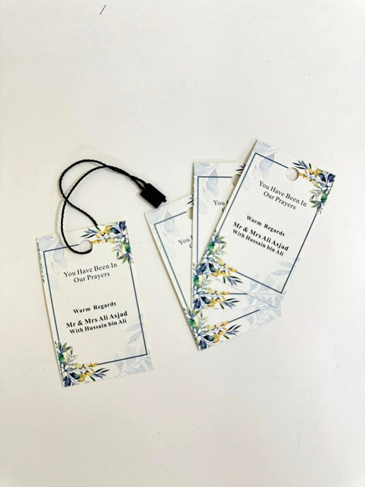 Customize Tags Green Floral - For Umrah/Hajj Tabarruk Bags