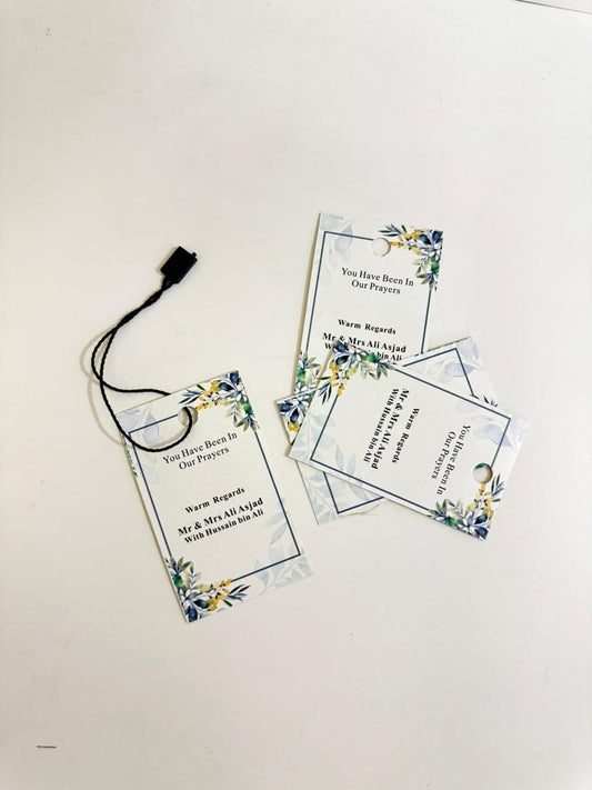 Customize Tags Green Floral - For Umrah/Hajj Tabarruk Bags