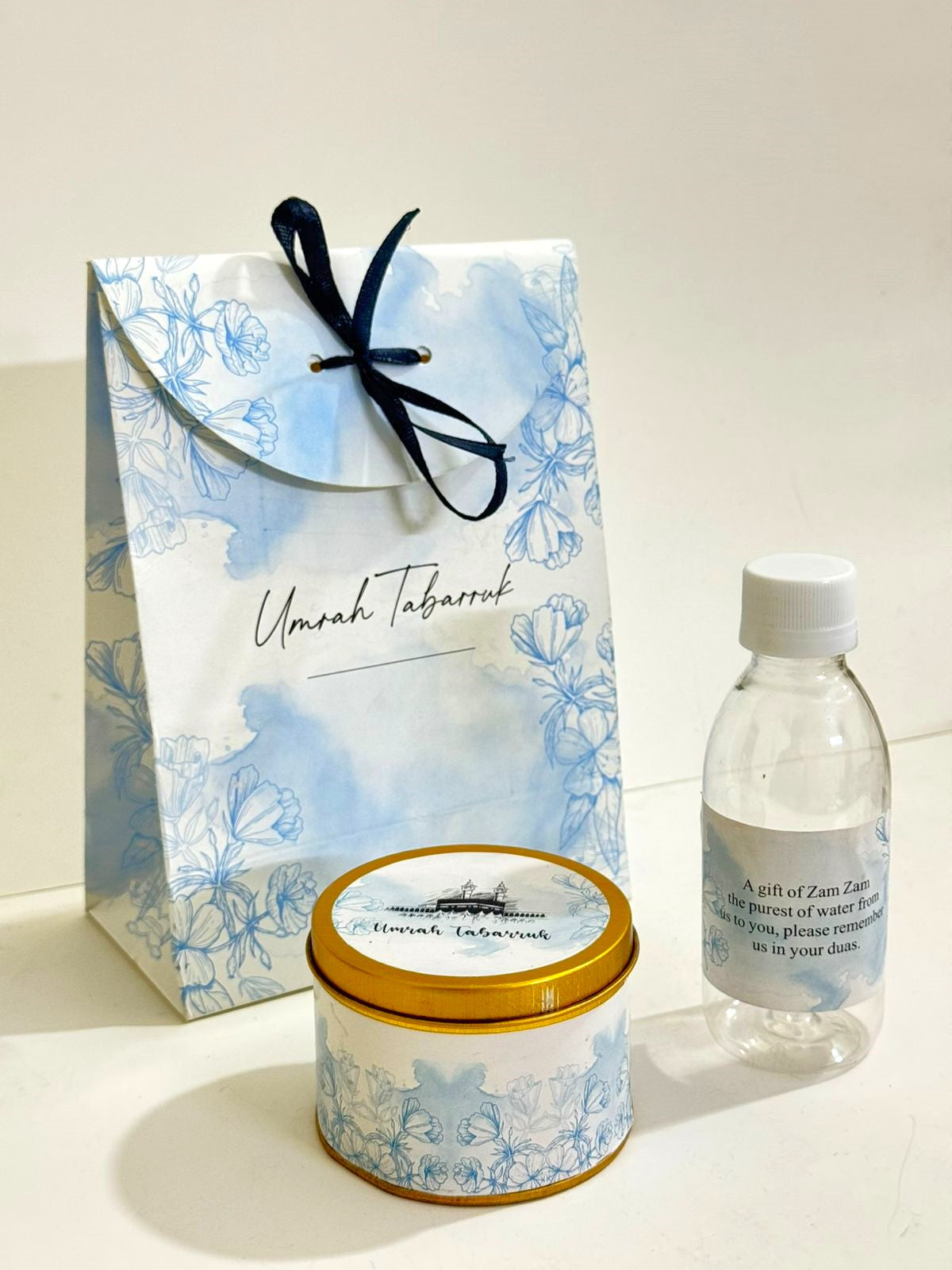 Small Set Blue Floral - Umrah / Hajj Tabarruk Packaging