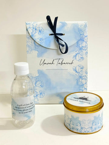 Small Set Blue Floral - Umrah / Hajj Tabarruk Packaging
