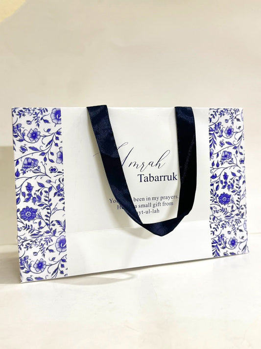 Large Bag Blue Elegant Umrah / Hajj Tabarruk Packaging