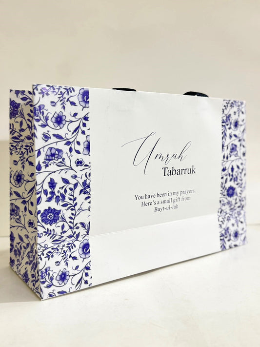 Large Bag Blue Elegant Umrah / Hajj Tabarruk Packaging