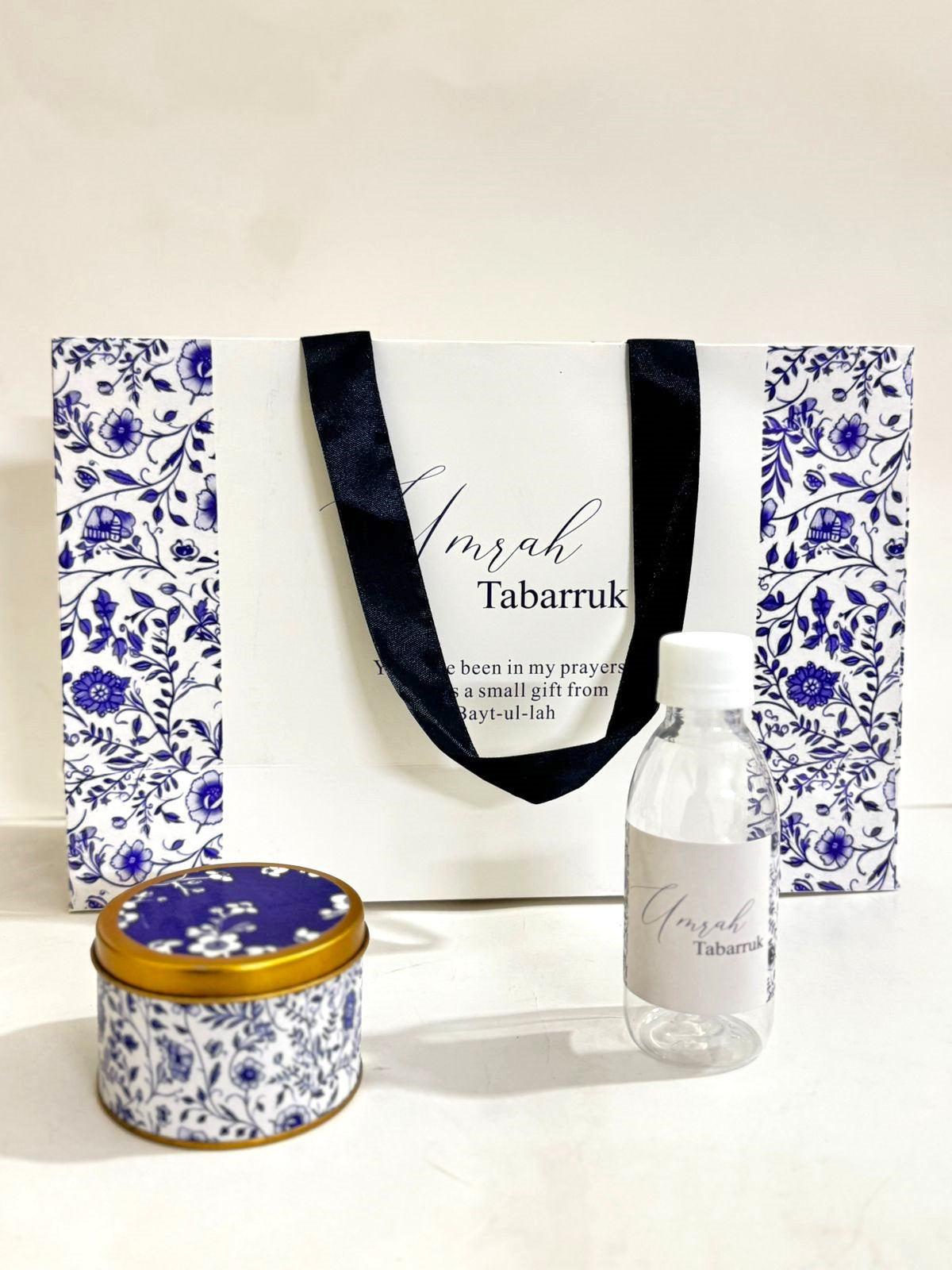 Large Elegant Blue Set (with small Tin Box) - Umrah / Hajj Tabarruk Packaging