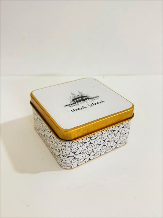 Tin Box B&W Square - Umrah/Hajj Tabarruk (125g)