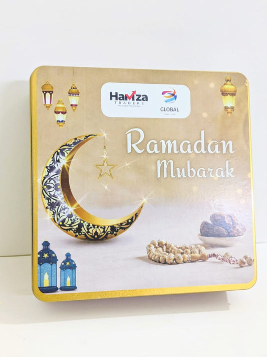 Ramzan Mubarik 1 Kg Square Tin Box