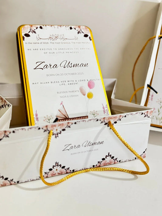 Baby Announcement Half KG Bag & Tin Customize