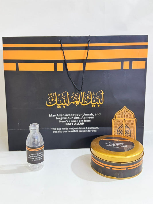 Extra Large Black Set (with Half Kg Tin Box)  - Umrah / Hajj Tabarruk Packaging