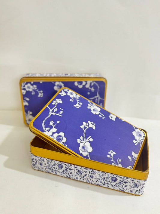 Half KG Rectangular (Elegant Blue) Tin Box - Umrah / Hajj Tabarruk