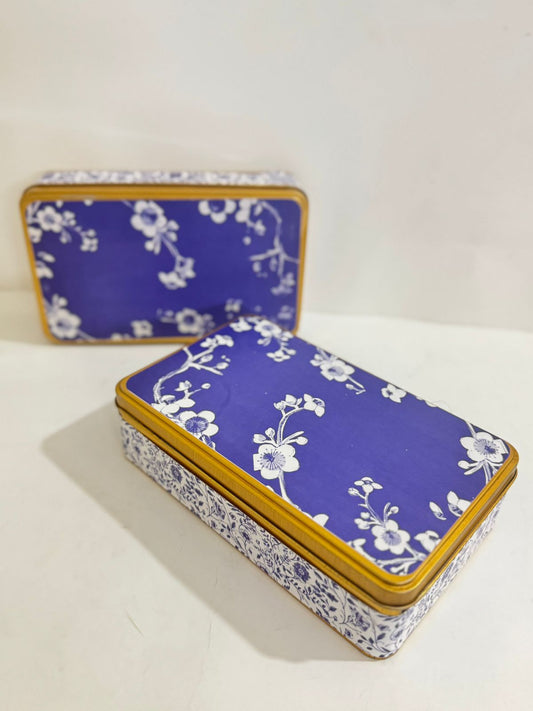 Half KG Rectangular (Elegant Blue) Tin Box - Umrah / Hajj Tabarruk