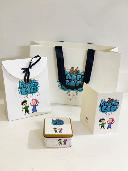 Large Happy Eidi Set with Square Tin (Pack of 12)