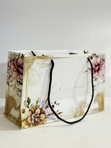 Eid Mubarak Small Handle Bag (Purple Floral) - Pack of 6