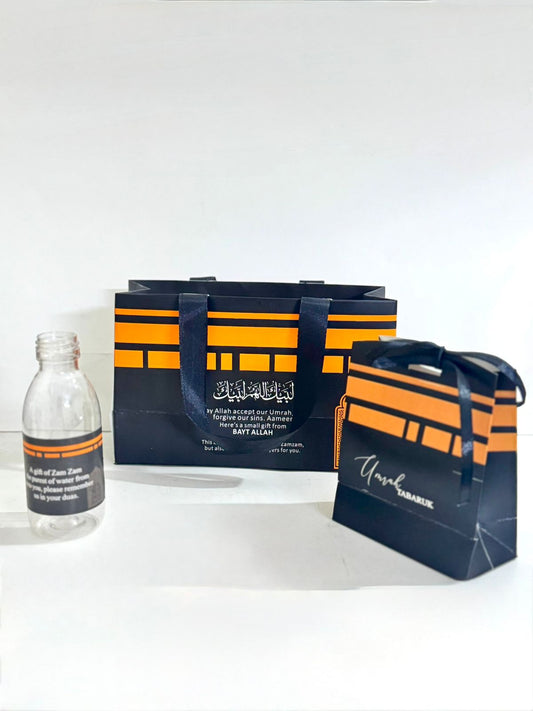 Medium Set Black - (Hand Bag Style with Pouch)- Umrah / Hajj Tabarruk Packaging