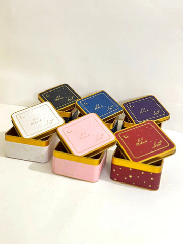 Eid Mubarak Square Gold Foil Tin - 125g (Pack of 6)