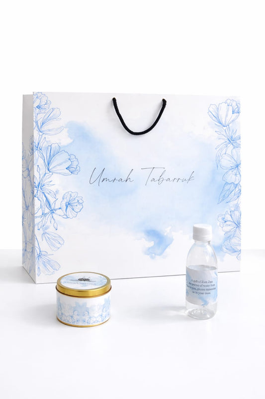 Extra Large Light Blue Set (with small Tin Box) - Umrah / Hajj Tabarruk Packaging