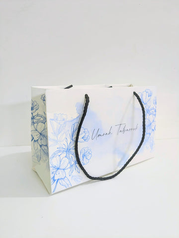 Medium Handle Bag ( Light Blue ) - Umrah / Hajj Tabarruk Packaging