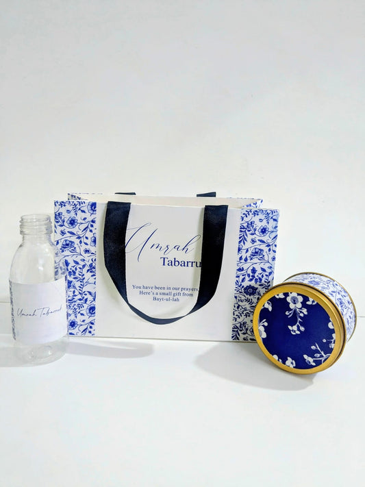 Small Set ( Hand Bag Style - Elegant Blue ) - Umrah / Hajj Tabarruk Packaging