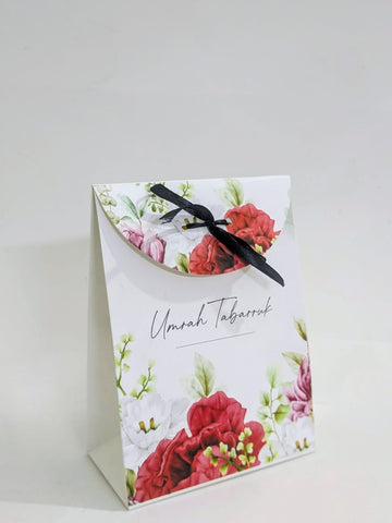 Goodie Bag (Red Floral) Umrah /Hajj Tabarruk Packaging