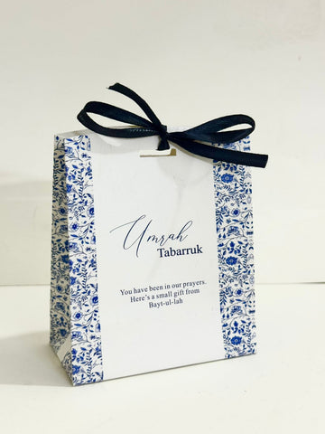 Dates Pouch (Blue Elegant) - Umrah/Hajj Tabarruk Packaging