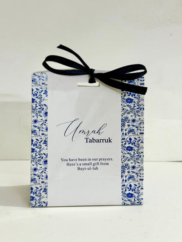 Dates Pouch (Blue Elegant) - Umrah/Hajj Tabarruk Packaging