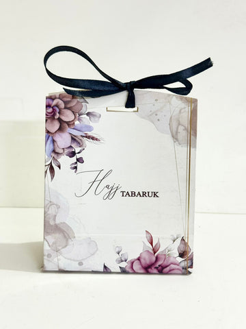 Dates Pouch (Purple Floral) - Umrah/Hajj Tabarruk Packaging