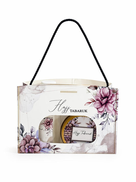 Small Set ( Window Style - Purple Floral ) - Umrah / Hajj Tabarruk Packaging