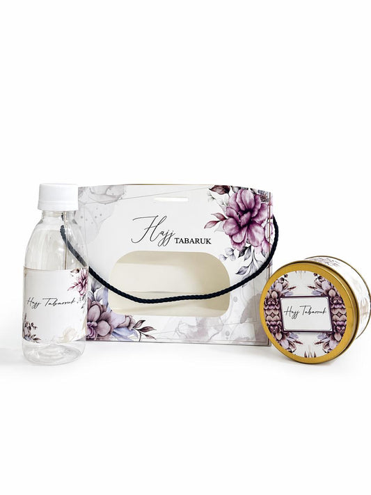 Small Set ( Window Style - Purple Floral ) - Umrah / Hajj Tabarruk Packaging