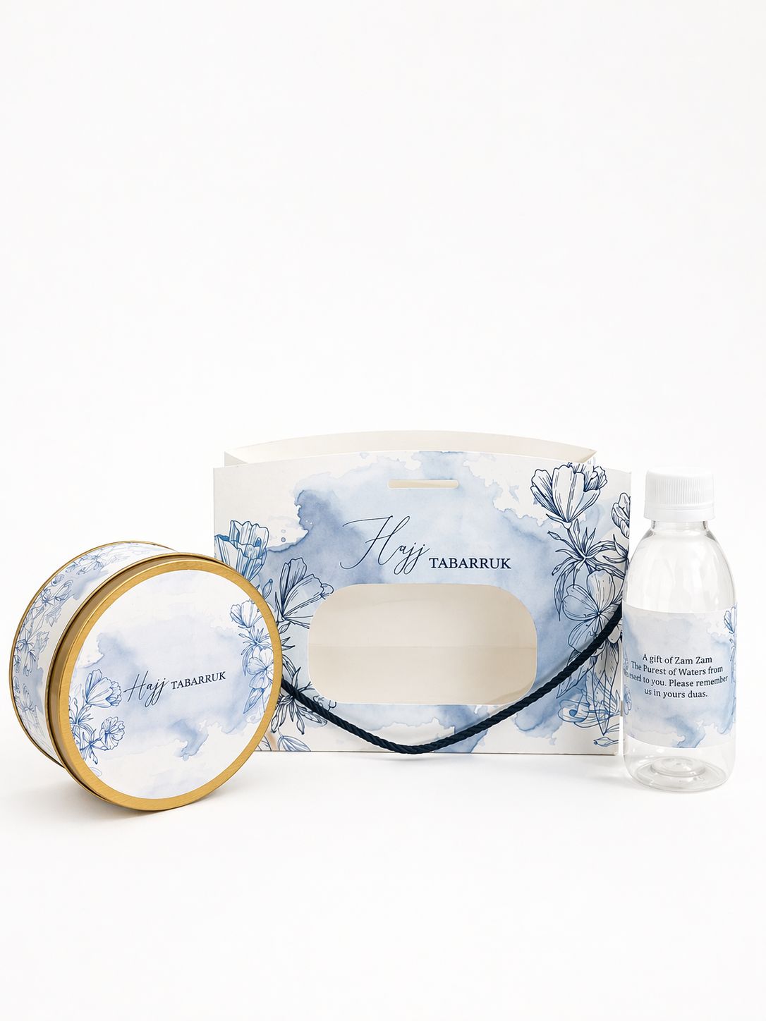 Medium Set ( Window Style - Light Blue ) - Umrah / Hajj Tabarruk Packaging