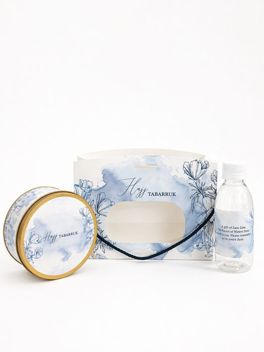 Medium Set ( Window Style - Light Blue ) - Umrah / Hajj Tabarruk Packaging
