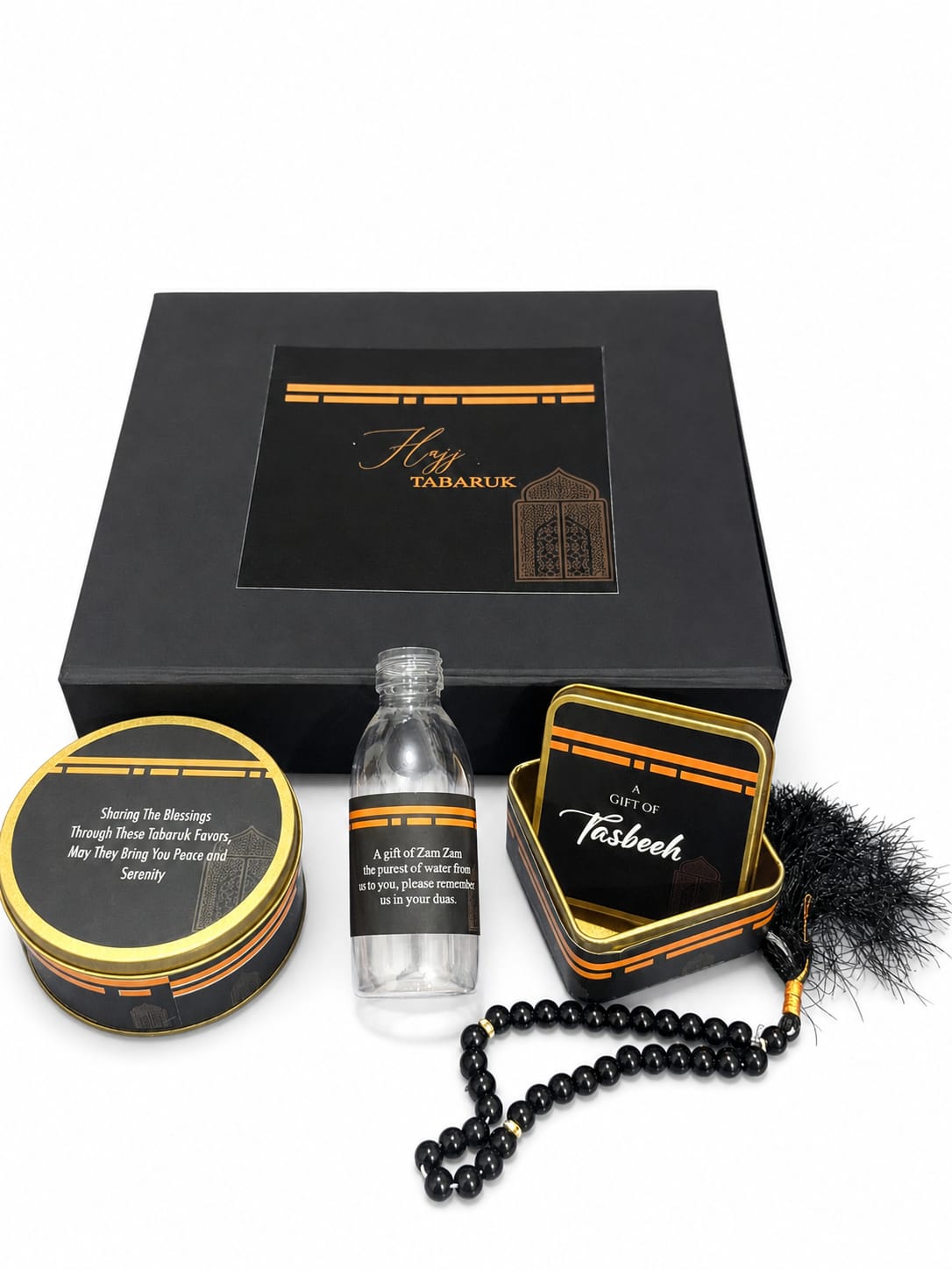 5 in 1 - Large Rigid Box Set (with Small Tin for dates)  - Umrah/Hajj Tabarruk Packaging