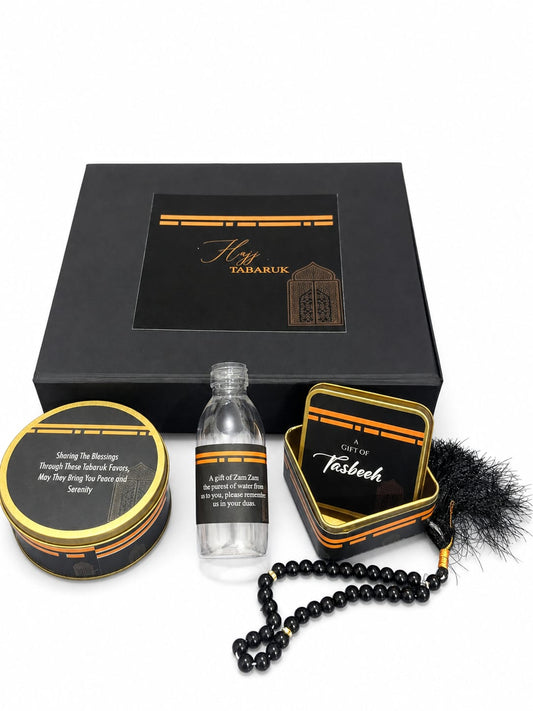 5 in 1 - Large Rigid Box Set (with Medium Tin for dates) - Umrah/Hajj Tabarruk Packaging